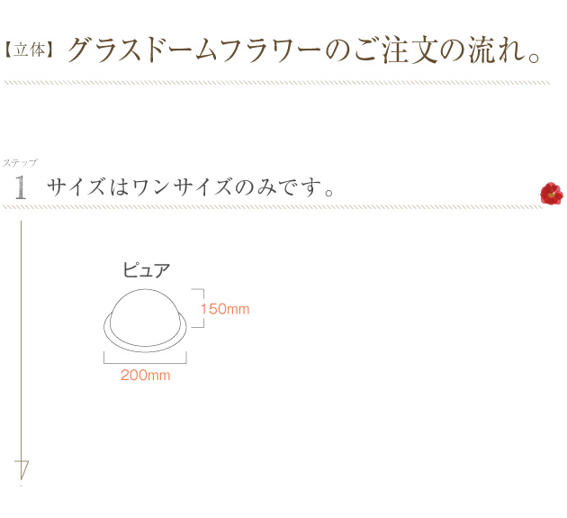 立体 グラスドームフラワー ピュア